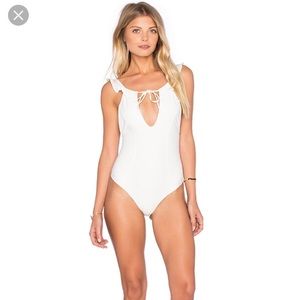 For Love and Lemons white one piece swimsuit